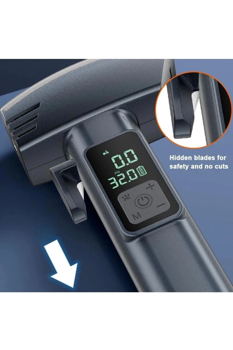 Araba Hava Pompası 4’ü 1 Arada: Kompresör + Cam Kırıcı + Kemer Kesici + Led Işık Şarjlı 4000mah Araç Kompresörlü görsel 3
