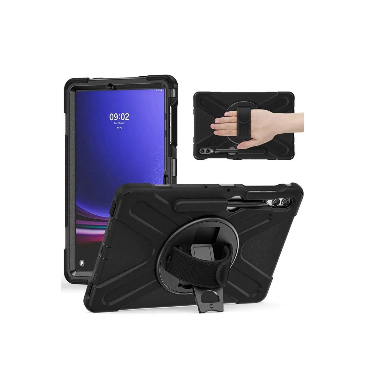 Samsung Galaxy X610 Tab S9 Fe Plus 12. 4 Kılıf Amazing Tablet Kapak - Siyah görsel 3