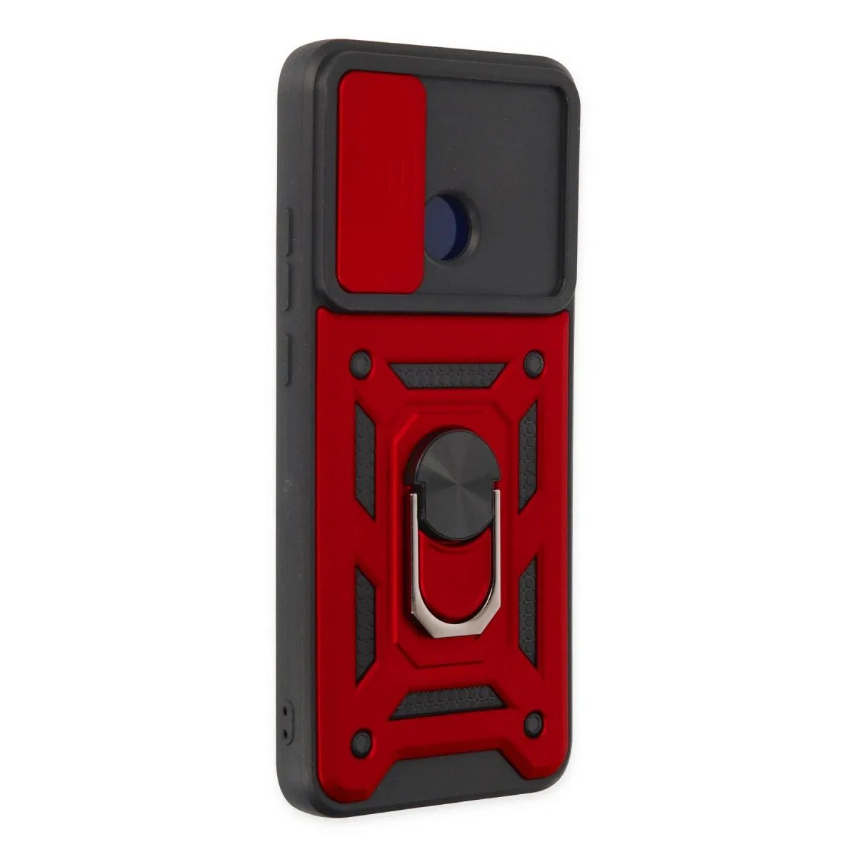 Xiaomi Redmi 10c Kılıf Pars Lens Yüzüklü Silikon - Kırmızı görsel 2