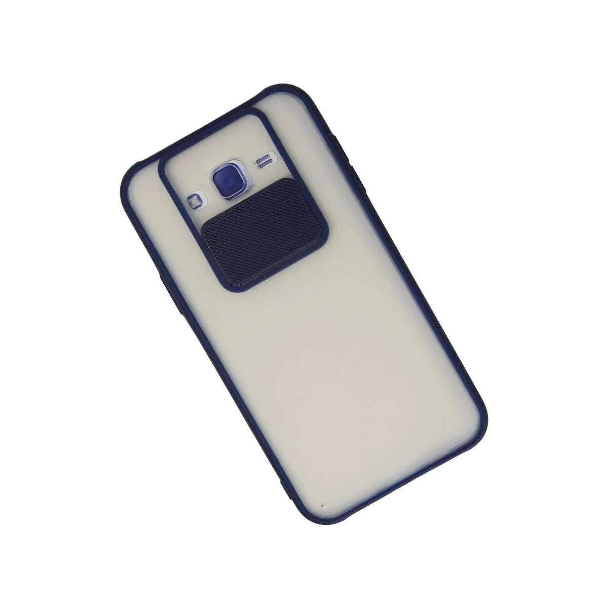 Samsung Galaxy J7 Kılıf Palm Buzlu Kamera Sürgülü Silikon - Lacivert görsel 3