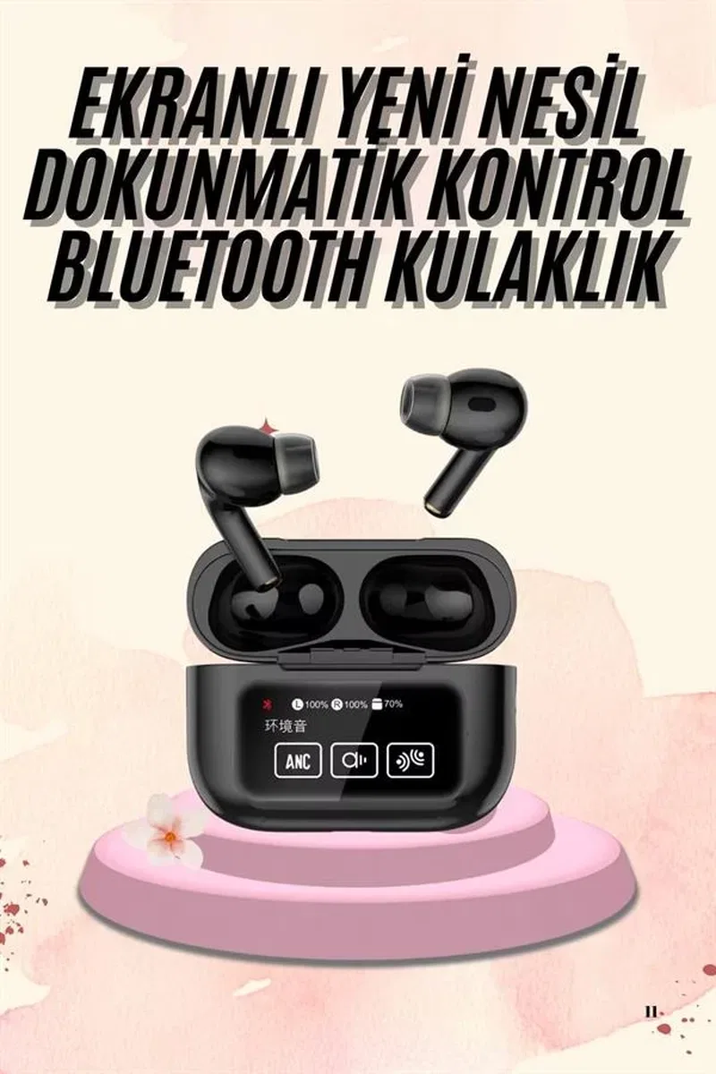 Kulak İçi Bluetooth Kulaklık Ekranlı Müzik Dinleme Çağrı Cevaplama Siyah Yeni Nesil görsel 2