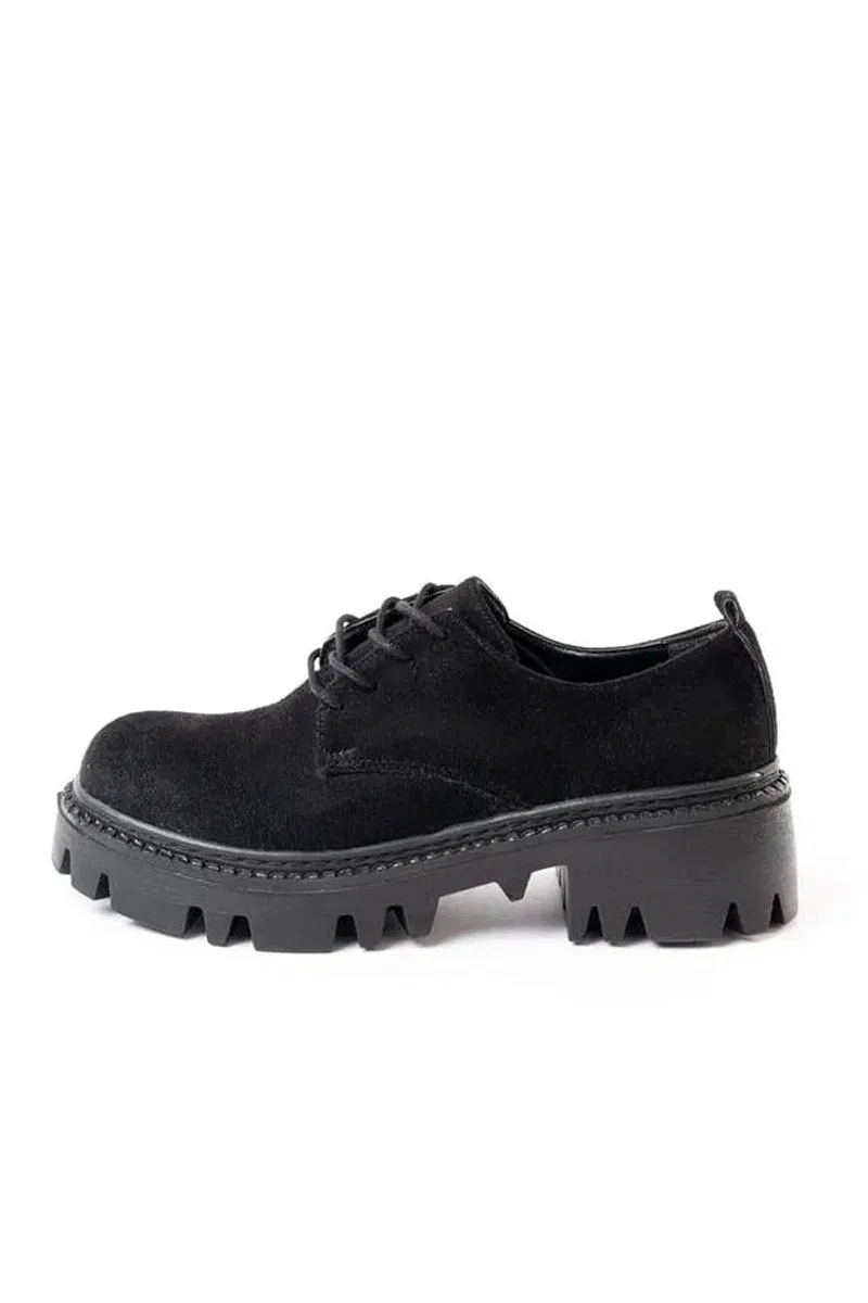 Kadın Loafer Ayakkabı Ayakkabı Bağcıklı Tabanlı Süet Yüksek Casual Günlük görsel 5