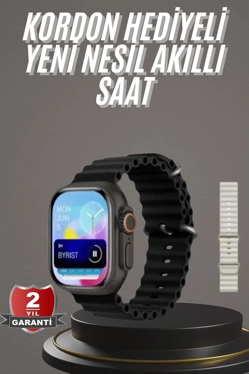 2025 Model Akıllı Saat Çift Kordon Ios Ve Android Arama Cevaplama Sesli Asistan görsel 2