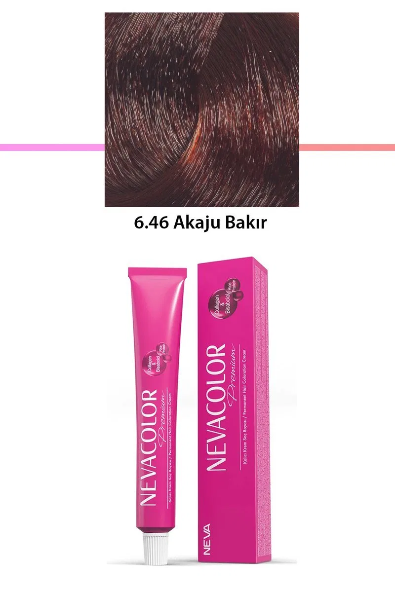 Premium 6. 46 Akaju Bakır - Kalıcı Krem Saç Boyası 50 g Tüp