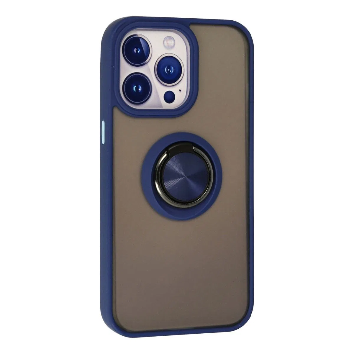 Apple İphone 13 Pro Kılıf Montreal Yüzüklü Silikon Kapak - Lacivert görsel 3