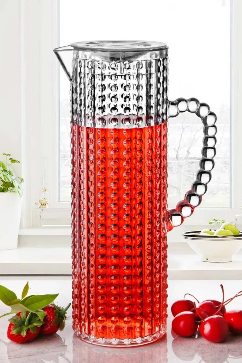 Boncuklu Şeffaf Sürahi 1, 5 Lt Royaleks-82939