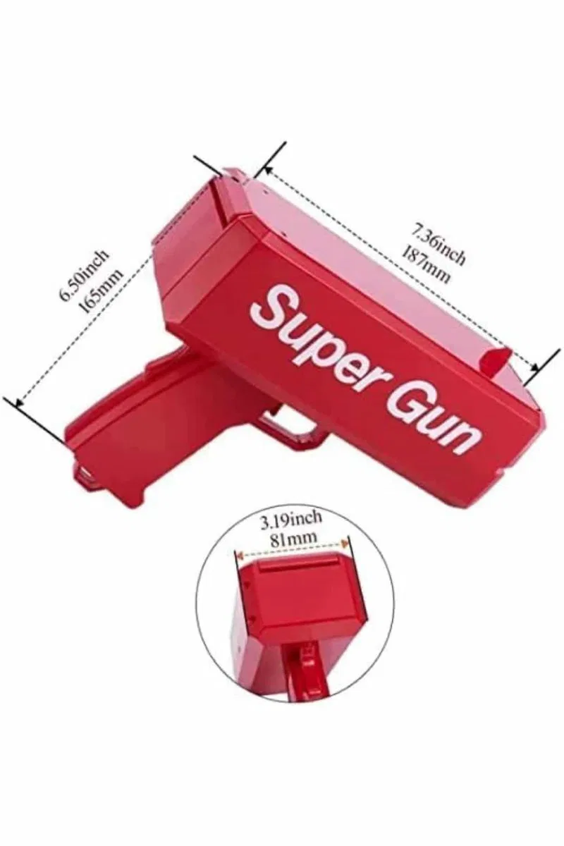 Para Dolar Atma Makinası Super Money Gun Para Saçma Fırlatma Tabancası görsel 5