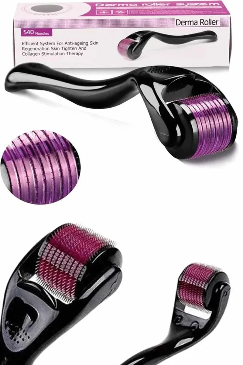 Derma Roller Titanyum Uçlu 540 İğneli 1 Mm Saç Sakal Çıkarma Ve Cilt Bakım Masaj Aleti görsel 5