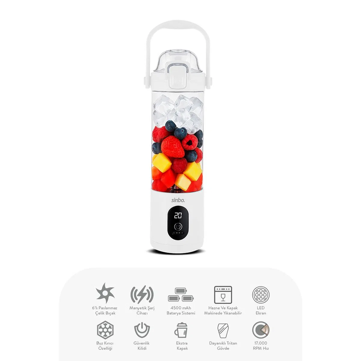 Şarjlı Taşınabilir Smoothie Blender 700 ml görsel 2