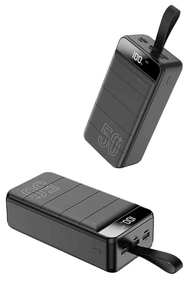 Taşınabilir Powerbank 50. 000 mAh 4 Girişli Hızlı Şarj Led Göstergeli Fenerli Şarj görsel 4
