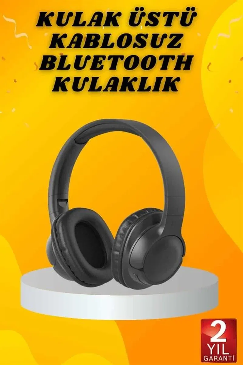 Kulak Üstü Bluetooth Kulaklık Ayarlanabiilir Uzun Pil Ömrü Kablosuz 5. 0 Bluetooth görsel 2