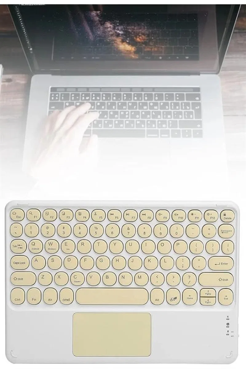Bluetooth Touchpad Klavye 10. 9 İnch Kablosuz Wifi Q Klavye Slim görsel 3