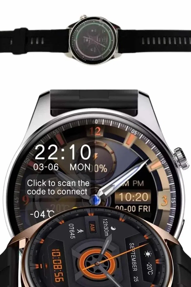 Yeni Nesil Akıllı Saat Çift Kordonlu 1. 5 Inç Yuvarlak Ekran GPS ve NFC Uyumlu görsel 4
