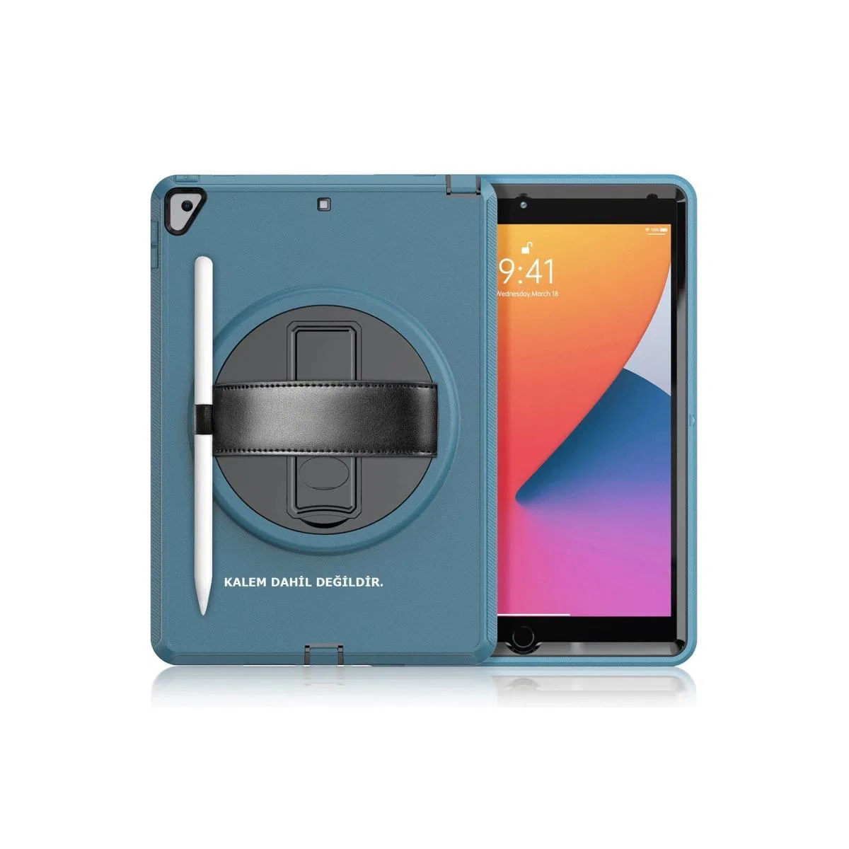 Apple İpad 10. 2 (7. nesil) Kılıf Hand Strap Tablet Kılıfı - Turkuaz