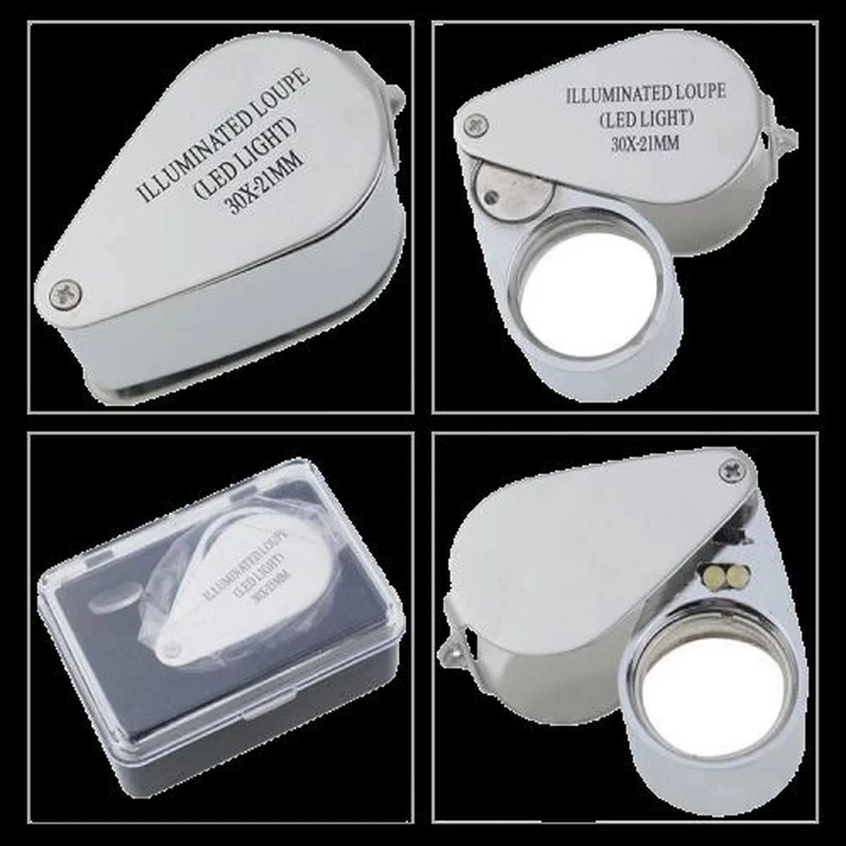 Kontrol, Için Özel Kutulu Metal Işıklı Lup 30x21 görsel 2