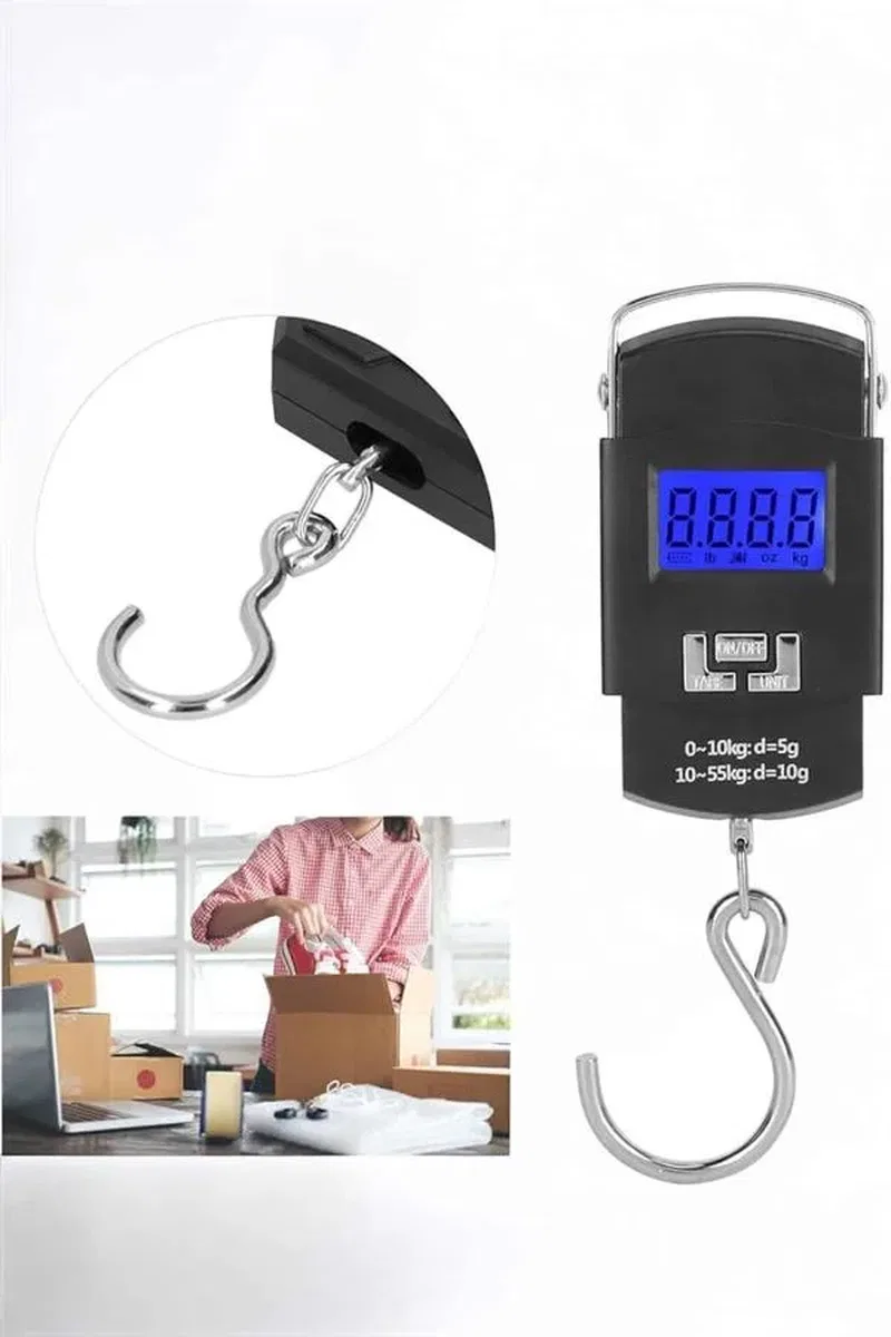 50 Kg El Kantarı Ağırlık Ölçer Dijital Ekranlı Kancalı Portatif görsel 3
