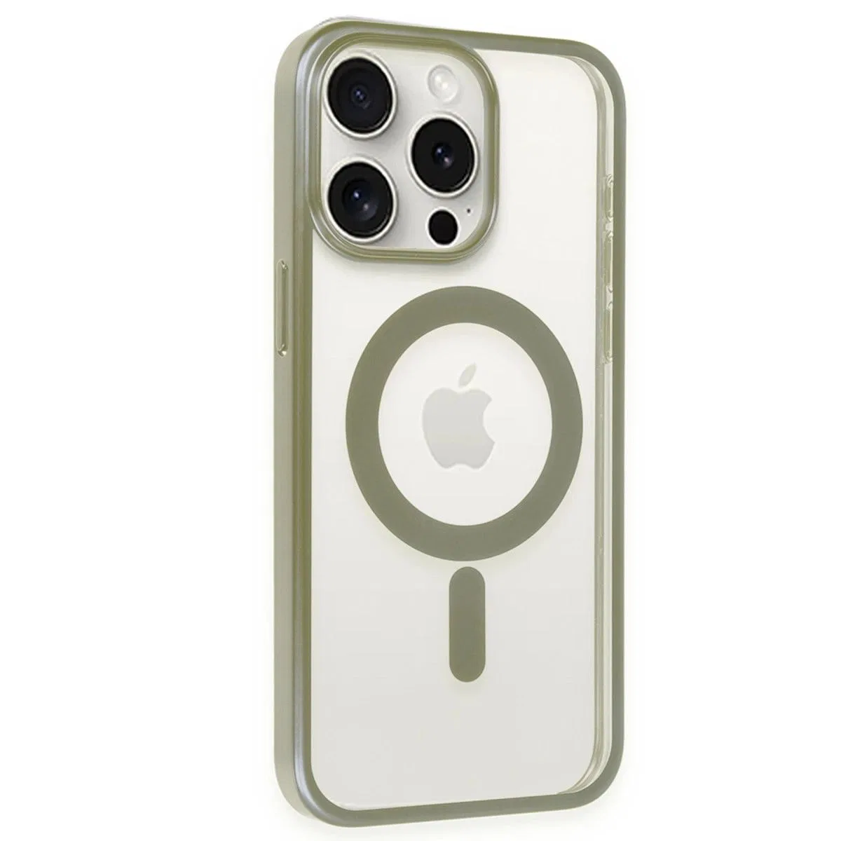 Apple İphone 15 Pro Max Kılıf Erozi Magsafe Kapak - Gri görsel 3