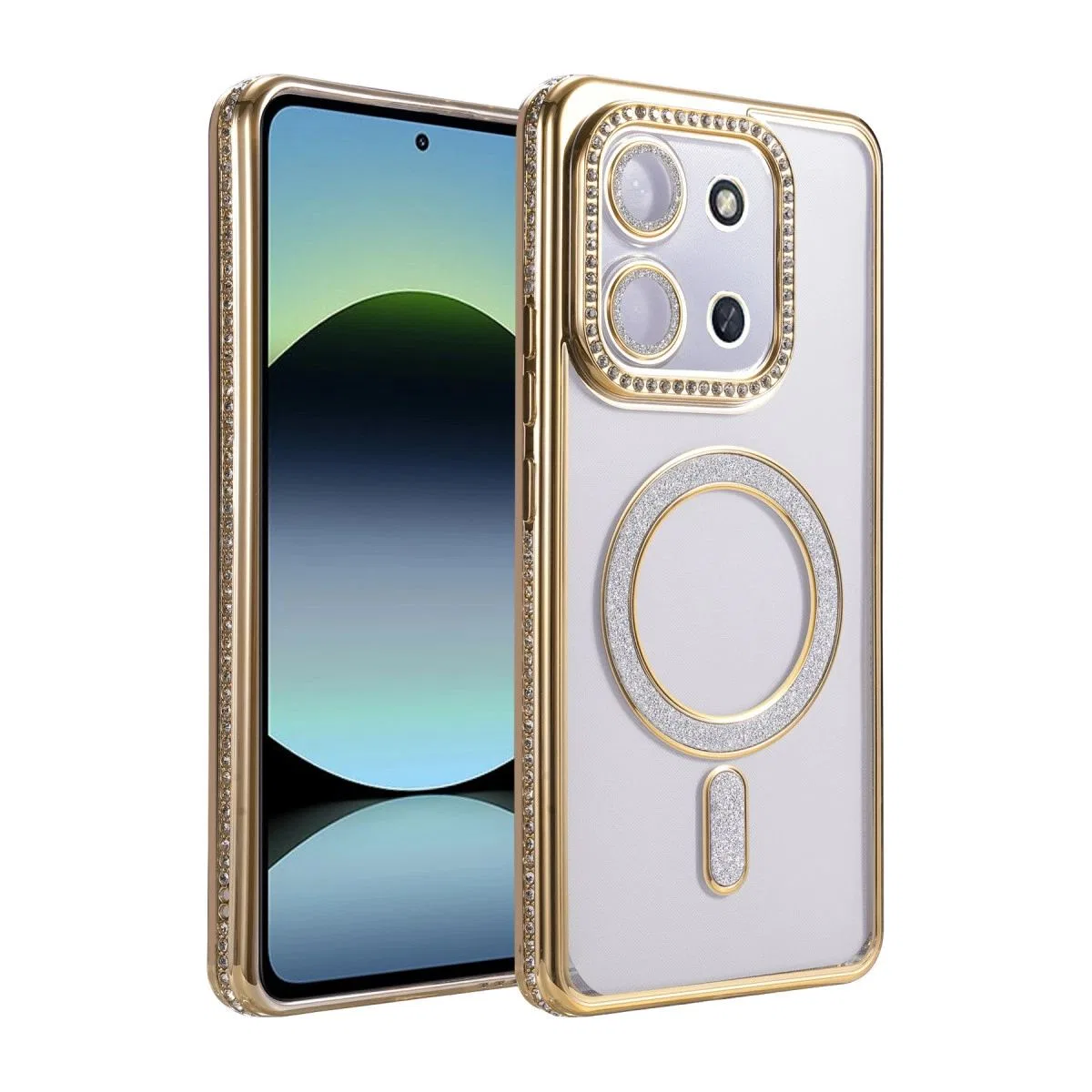 Xiaomi Redmi 15c 4g Joke Simli Magneticsafe Kılıf - Gold
