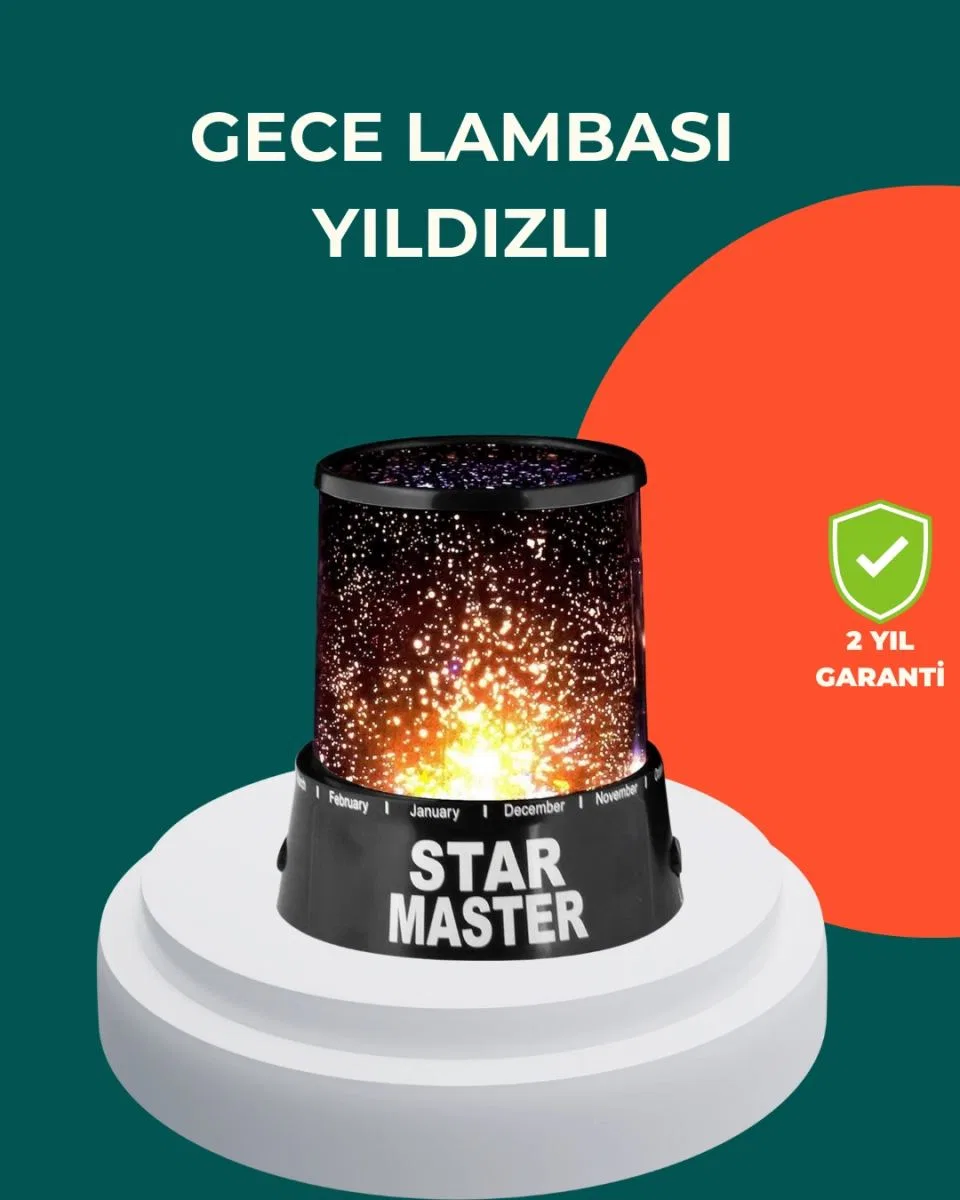 Galaxy Efektli Led Yıldız Projektör Renk Değiştirmeli Oda Aydınlatması