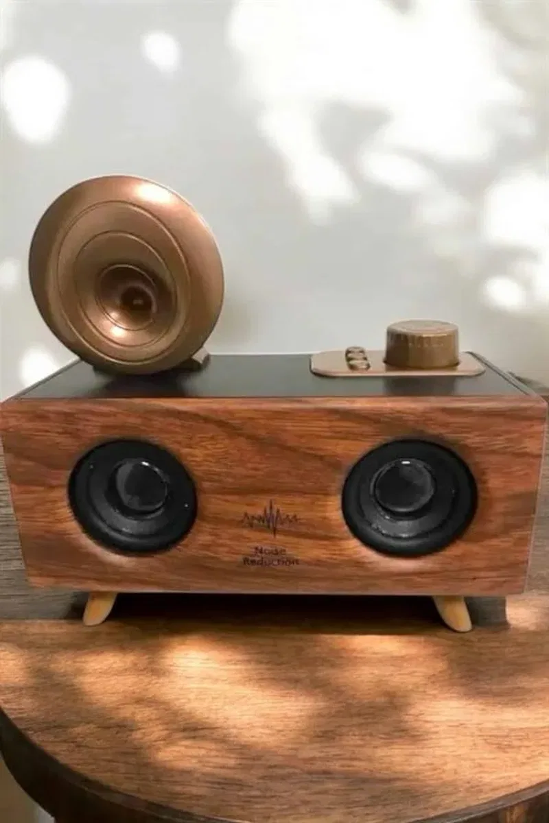 Çalar Radyo Müzik Kutusu Nostaljik Hoparlör Speaker görsel 5