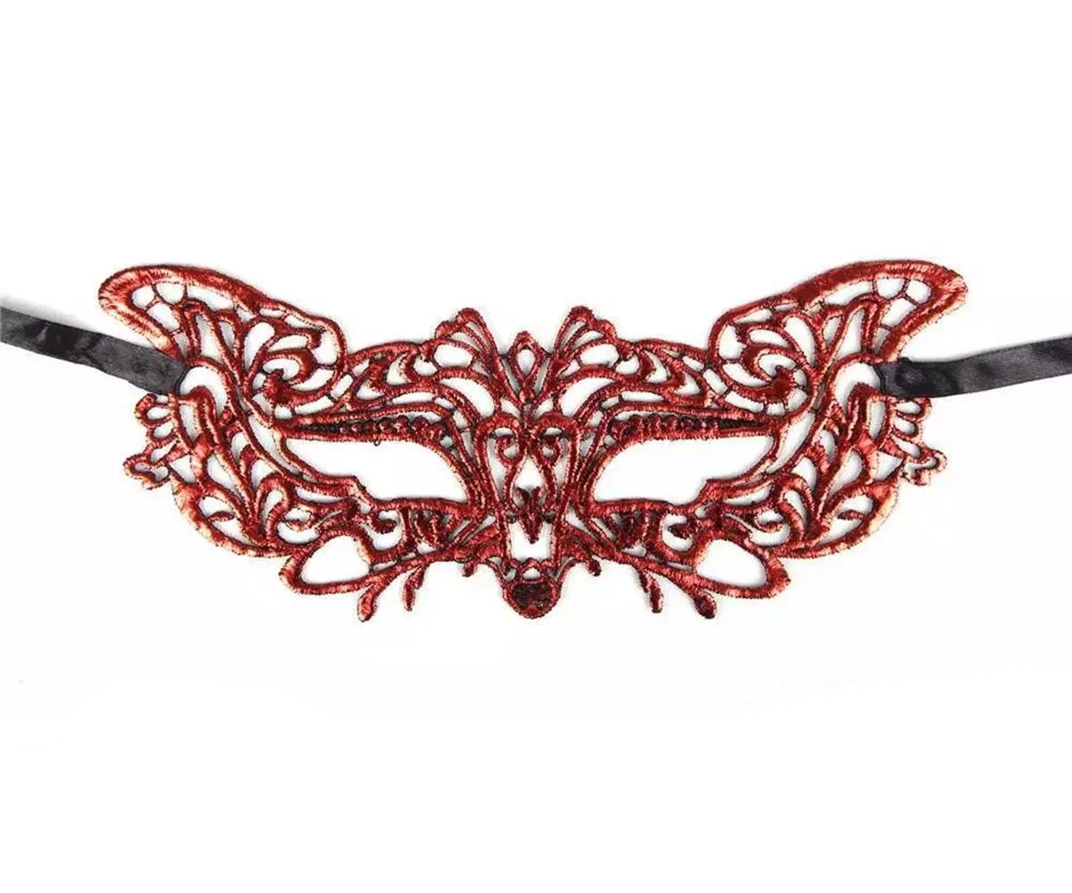 Kırmızı Dantel Masquerade Maskesi 9 No görsel 2