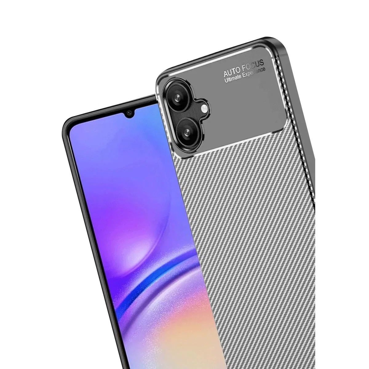 Samsung Galaxy A06 Kılıf Auto Focus Karbon Kapak - Gri görsel 4
