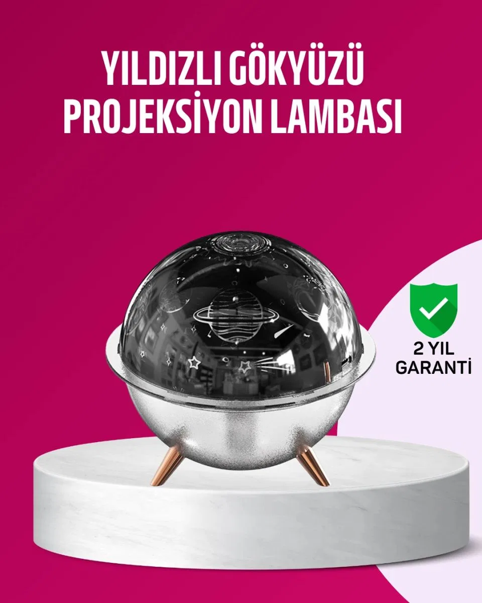 Uzay Temalı Projeksiyonlu Nemlendirici Usb Güçlü Gece Lambası