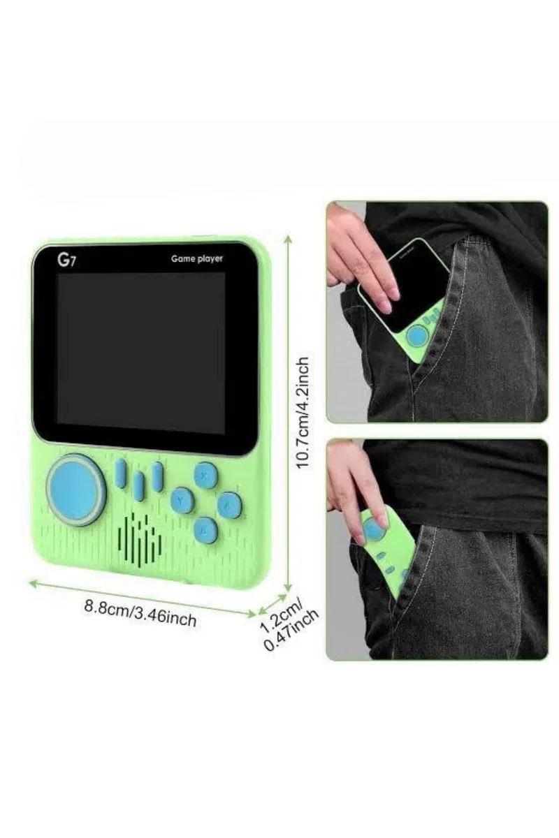 3. 5 İnç Mini Atari Taşınabilir Oyun Konsolu 666 Adet Retro Oyun görsel 3