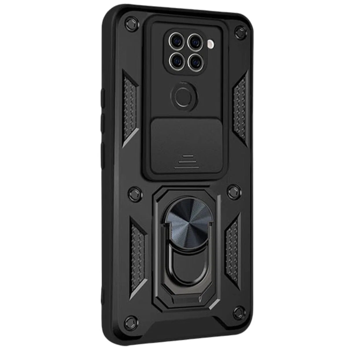 Xiaomi Redmi Note 9 4g Kılıf Pars Lens Yüzüklü Silikon - Siyah görsel 2