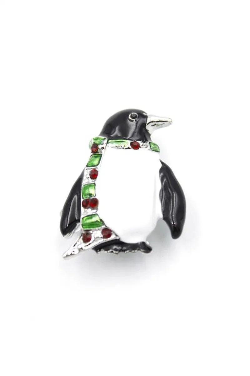Penguen Broş - Beyaz görsel 2