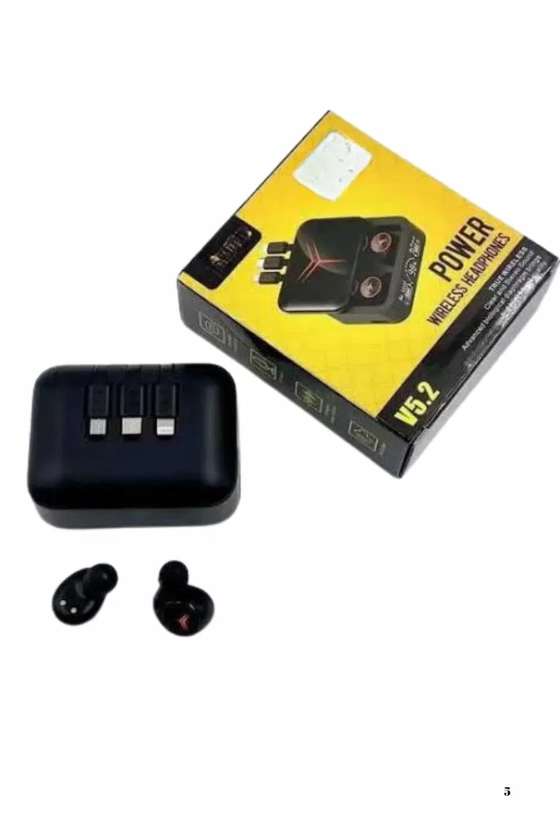 Kablosuz Bluetooth Kulaklık Powerbank Özellikli Göstergeli Hd Mikrofon görsel 5