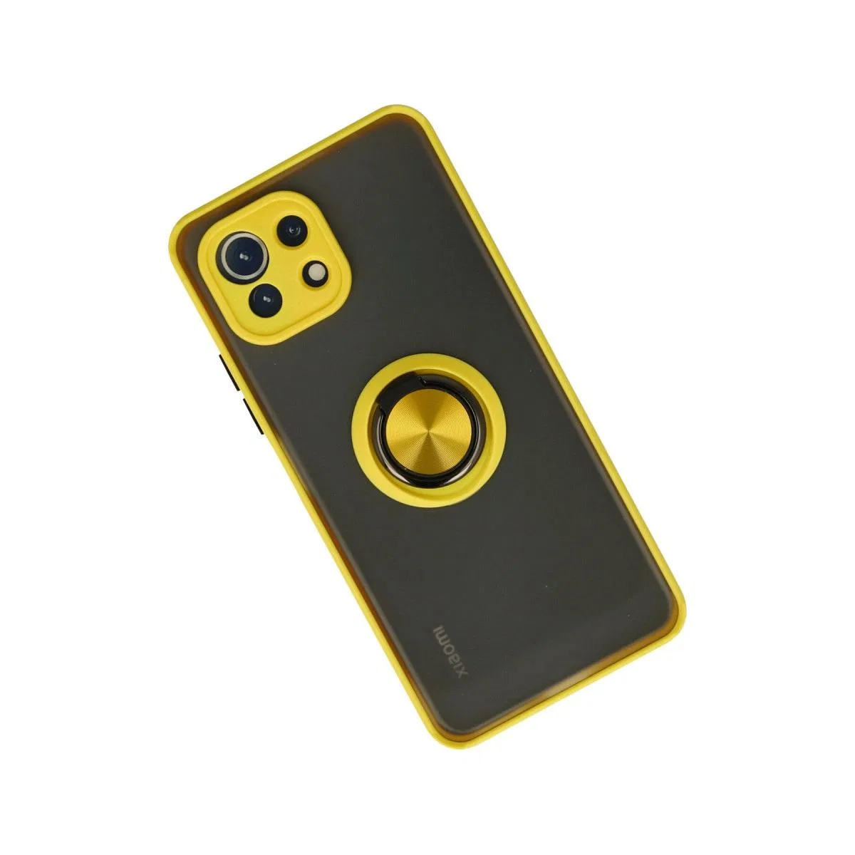 Xiaomi Mi 11 Lite Kılıf Montreal Yüzüklü Silikon Kapak - Sarı görsel 2