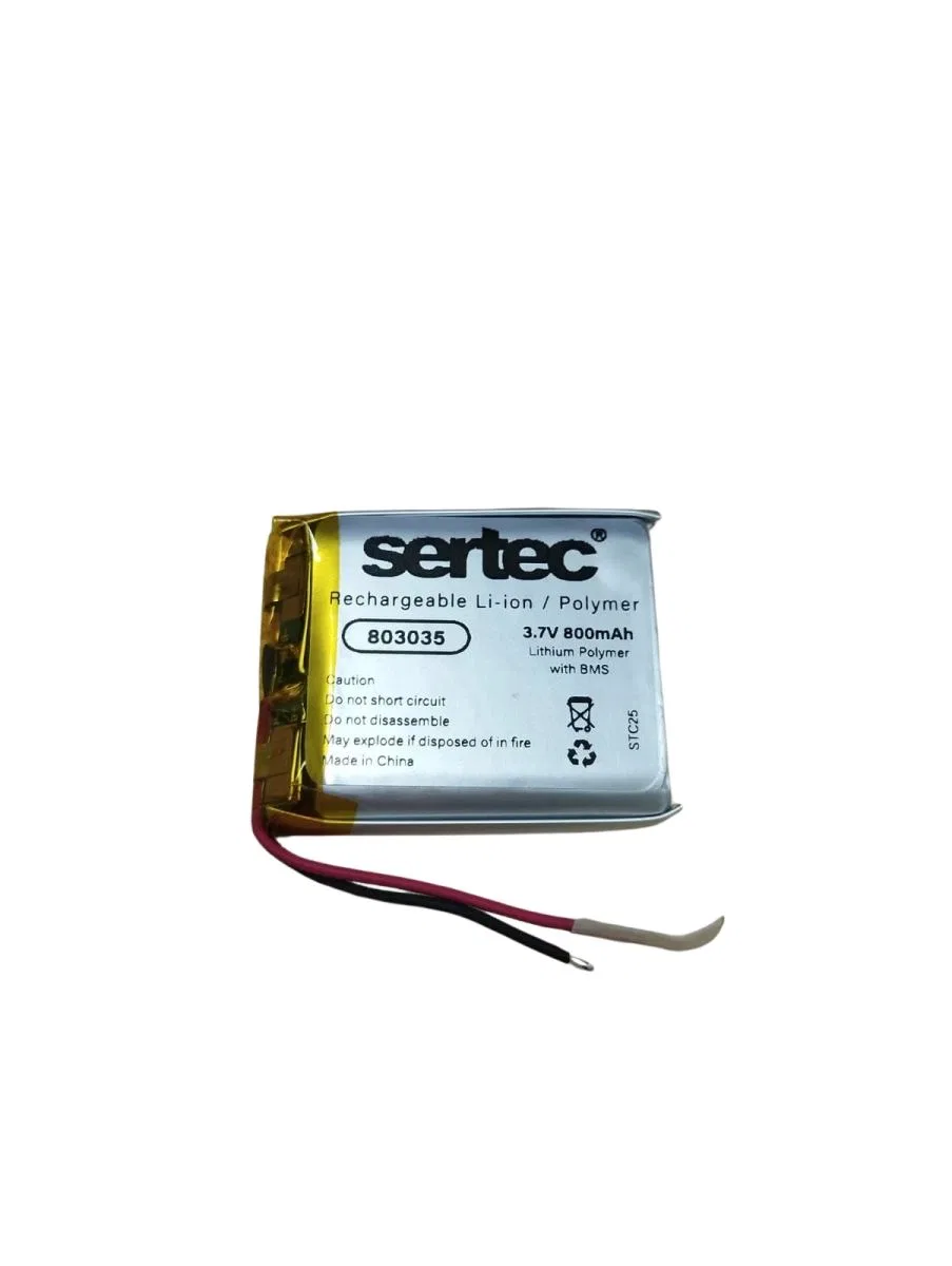 Sertec 803035 3. 7v 800 Mah Li-polymer Pil (devreli/1. 5a)
