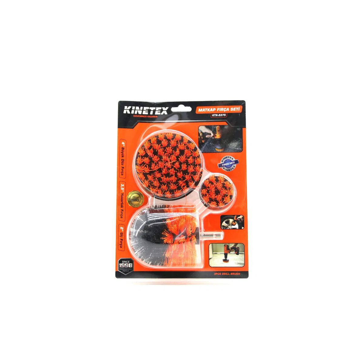 Matkap fırçası 3'lü set (4 inç, 3. 5 inç, 2 inç) görsel 2
