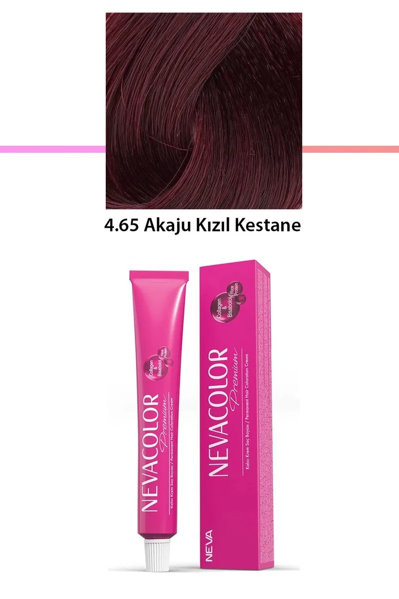 Premium 4. 65 Akaju Kızıl Kestane - Kalıcı Krem Saç Boyası 50 g Tüp