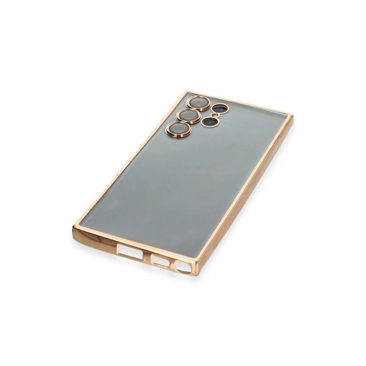 Samsung Galaxy S22 Ultra Kılıf Razer Lensli Silikon - Gold görsel 4