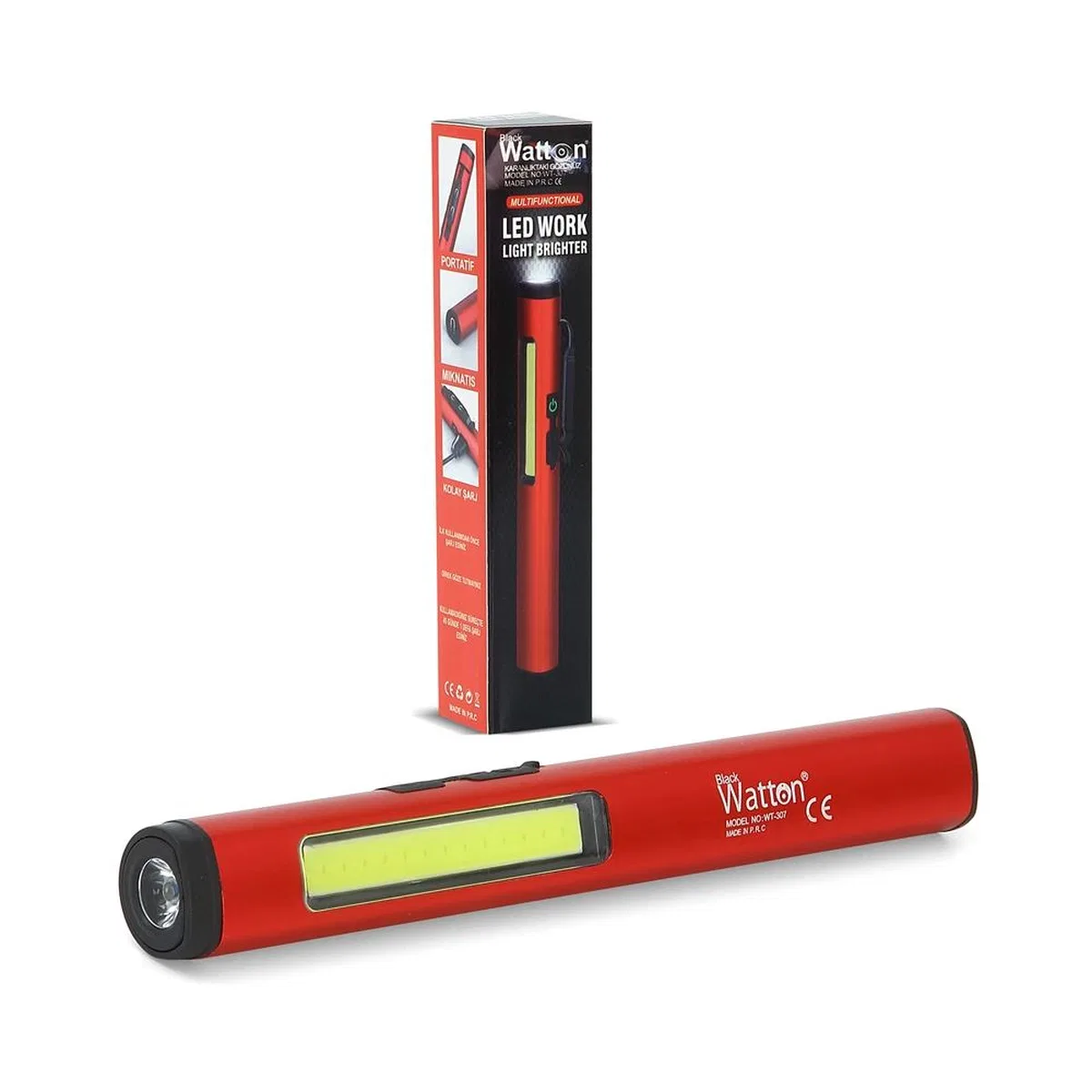 Şarjlı Mıknatıslı Çalışma Lambası Cep Feneri Wt-307-s görsel 2