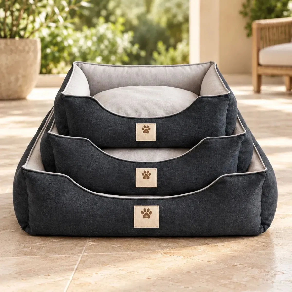 Kedi Köpek Yatağı Luna Premium Yatak · Antrasit · S · 50 × 35 × 20 cm
