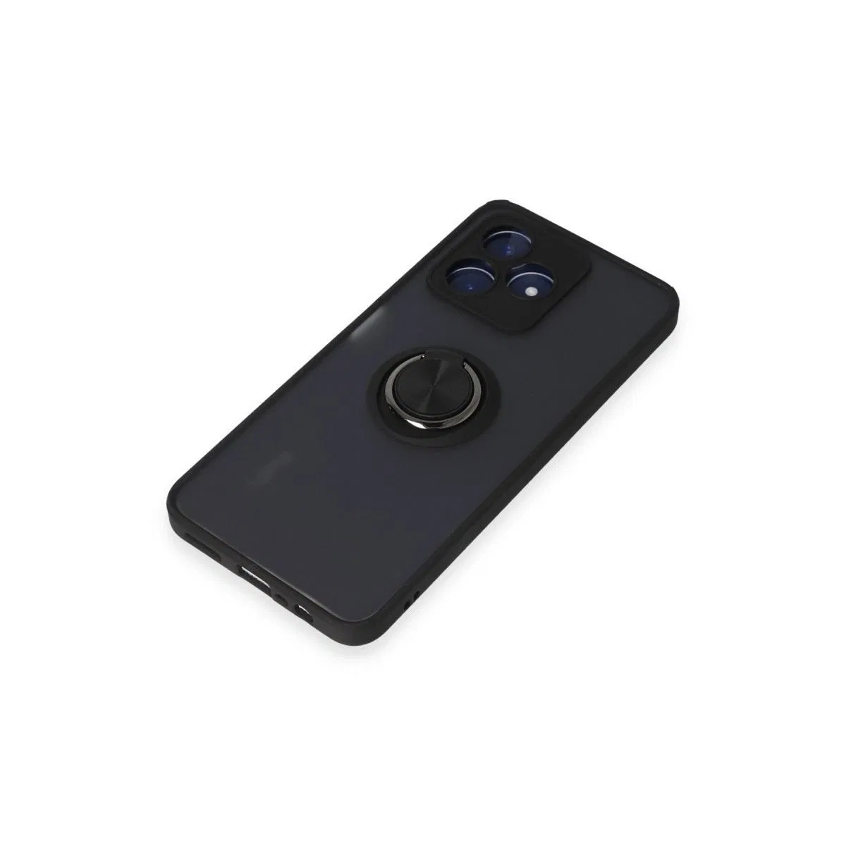 Realme C53 Kılıf Montreal Yüzüklü Silikon Kapak - Siyah görsel 5