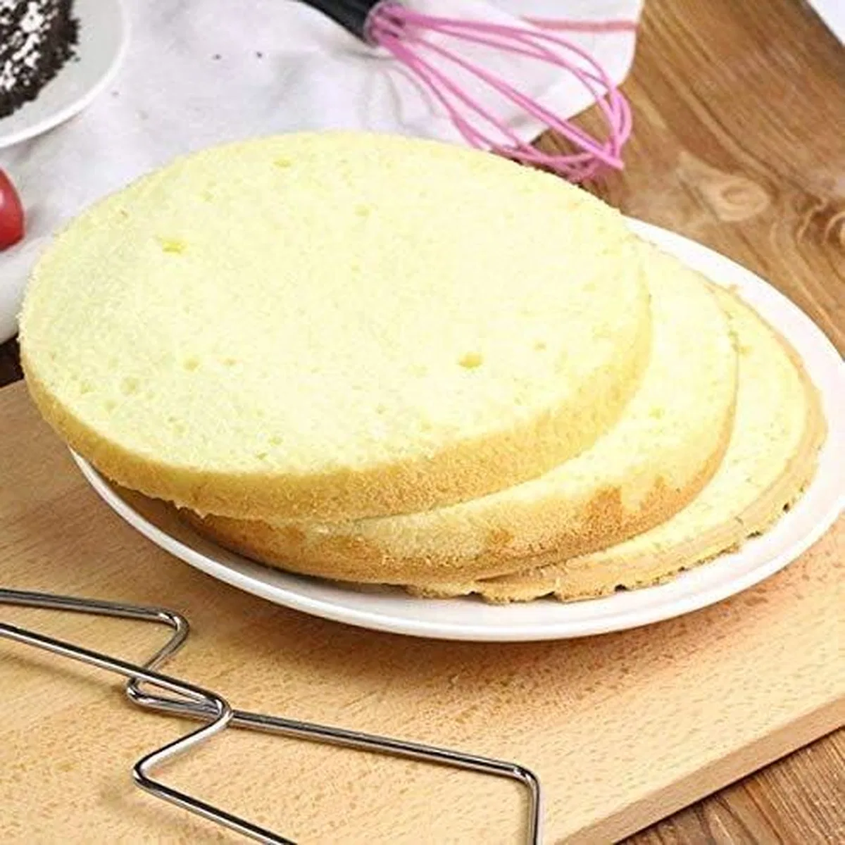Paslanmaz Çelik Ayarlanabilir Pasta Dilimleyici – Çok Amaçlı Kesme Teli görsel 3
