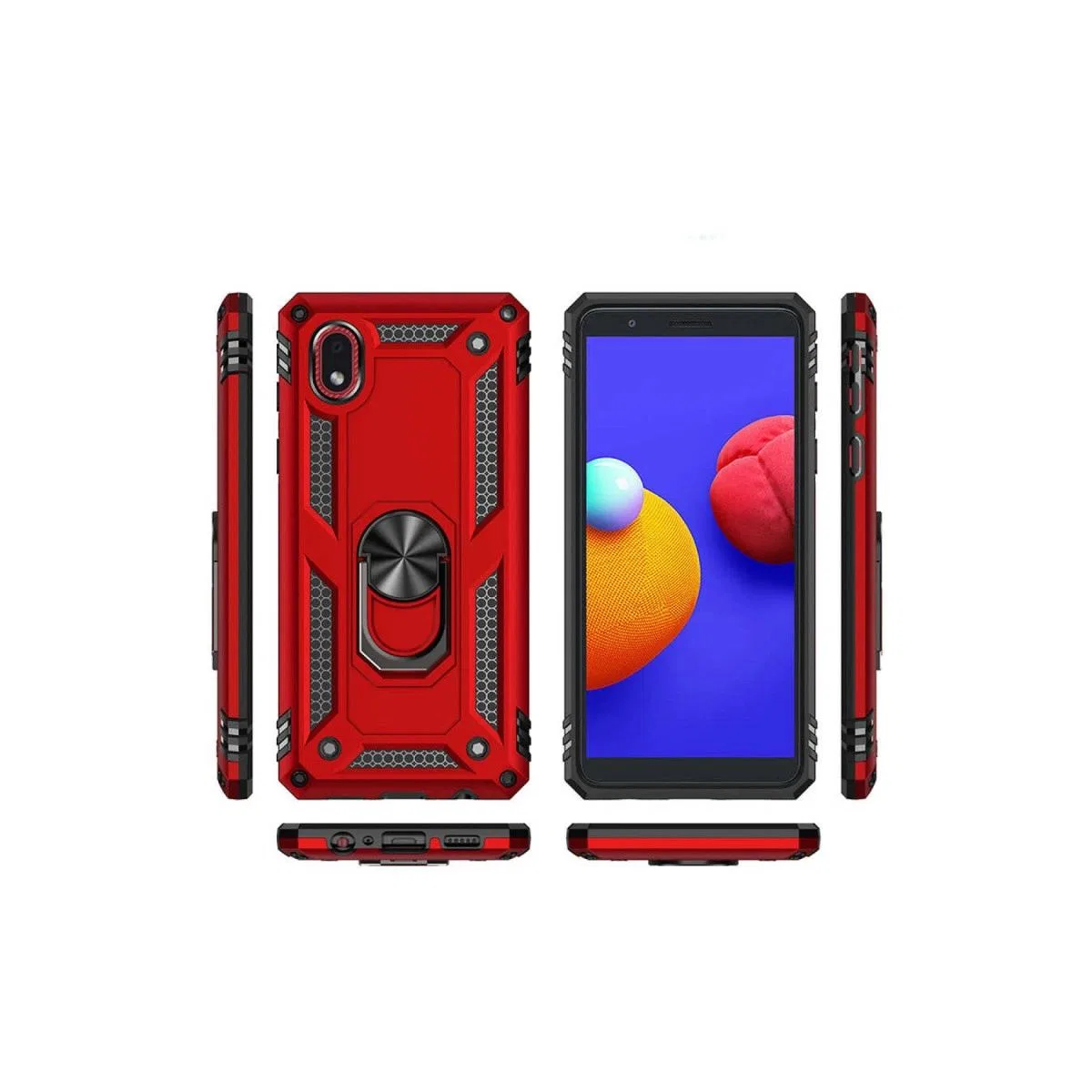 Samsung Galaxy A01 Core Kılıf Sofya Yüzüklü Silikon Kapak - Gümüş görsel 2