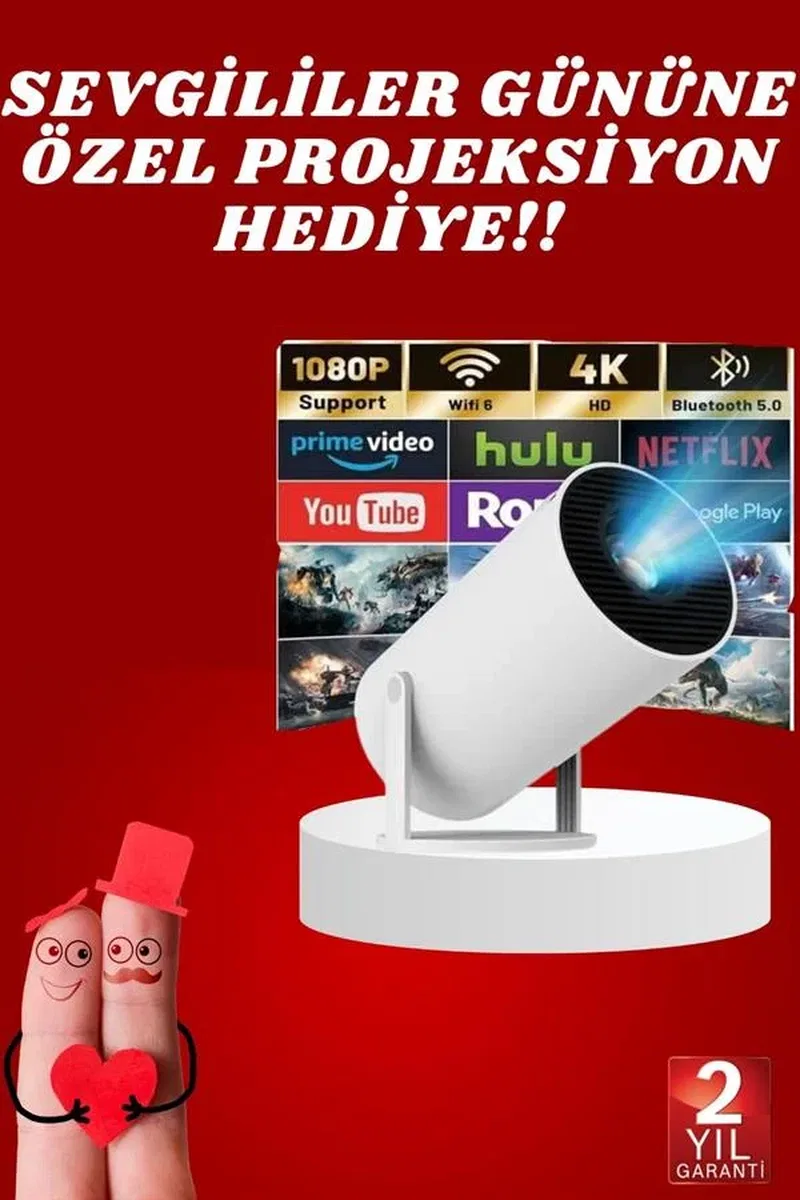 Sevgiliye Özel Hediye Ayaklı Sinema Projektörü Projeksiyon Yeni Nesil görsel 2