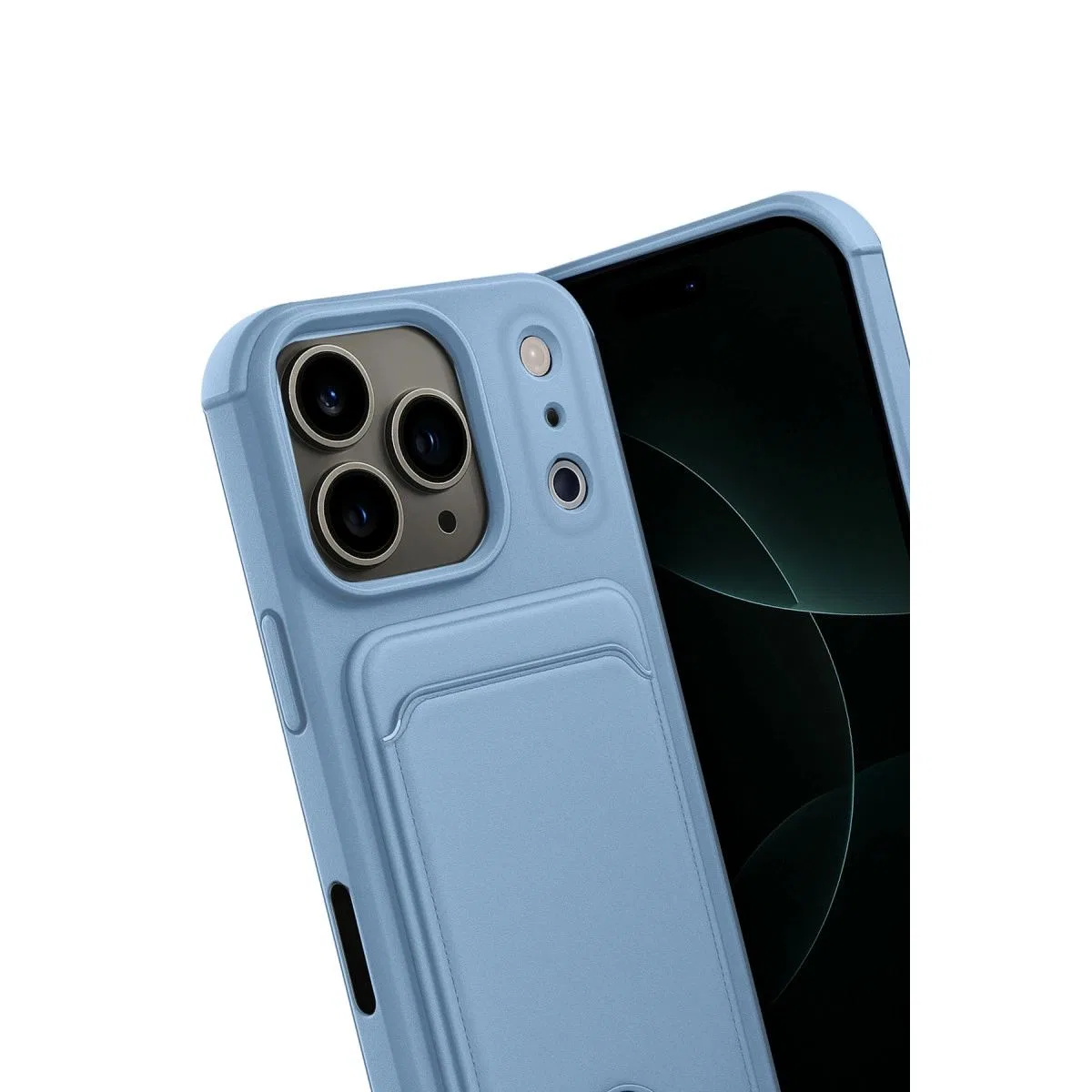 Apple İphone 17 Pro Kelvin Kartvizitli Silikon - Mavi görsel 3