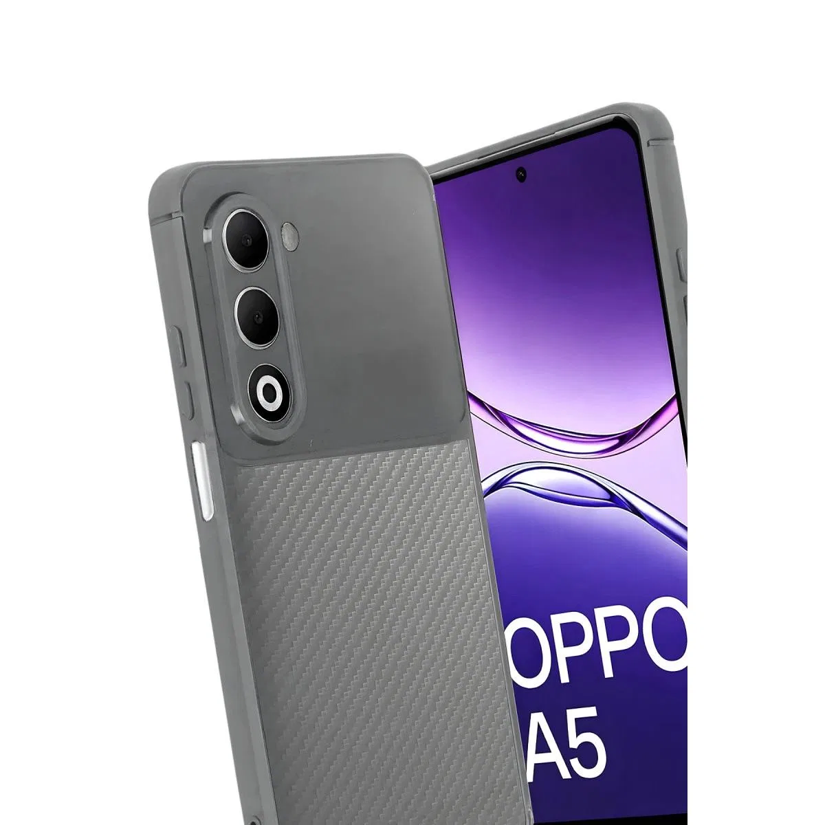 Oppo A5 4g Auto Focus Karbon Kapak - Gri görsel 3