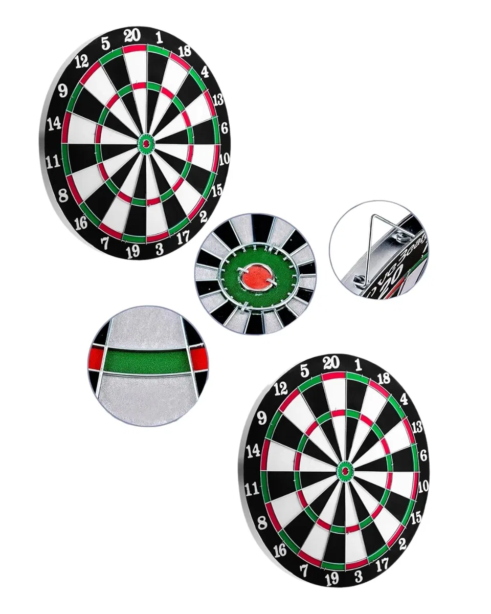 Kaliteli Ahşap Dart Tahtası 12 İnç 4 Adet Metal İğne Uçlu Ok görsel 4