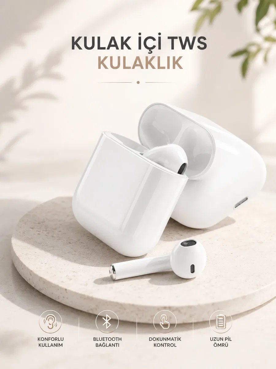 Yeni Nesil HD Ses ve Dokunmatik Kontrol Akıllı ve Şık Bluetooth Kulaklık