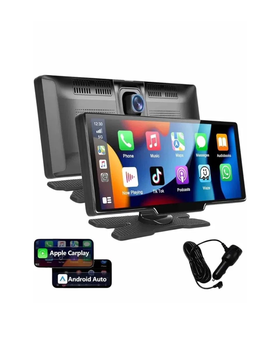4K 10. 2 İnç Çift Kameralı Araç Multimedya Ekranı CarPlay Kablosuz Tüm Cihazlara Uyumlu görsel 5