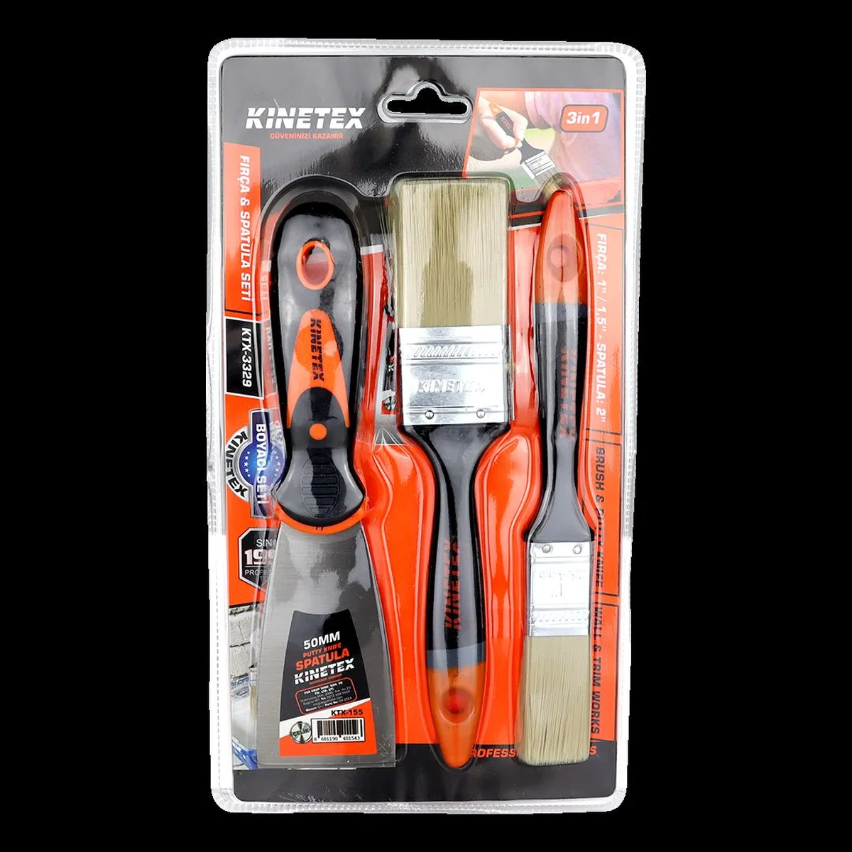 Boyacı Nalbur Seti 50mm Spatula ve Kestirme Fırça görsel 2