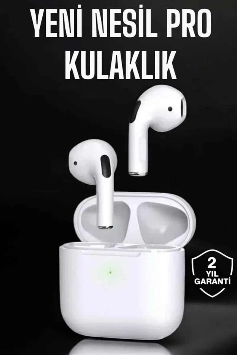 Beyaz Yeni Nesil Pro Bluetooth Kulaklık Yüksek Ses Kaliteli ANC Özelliği görsel 2