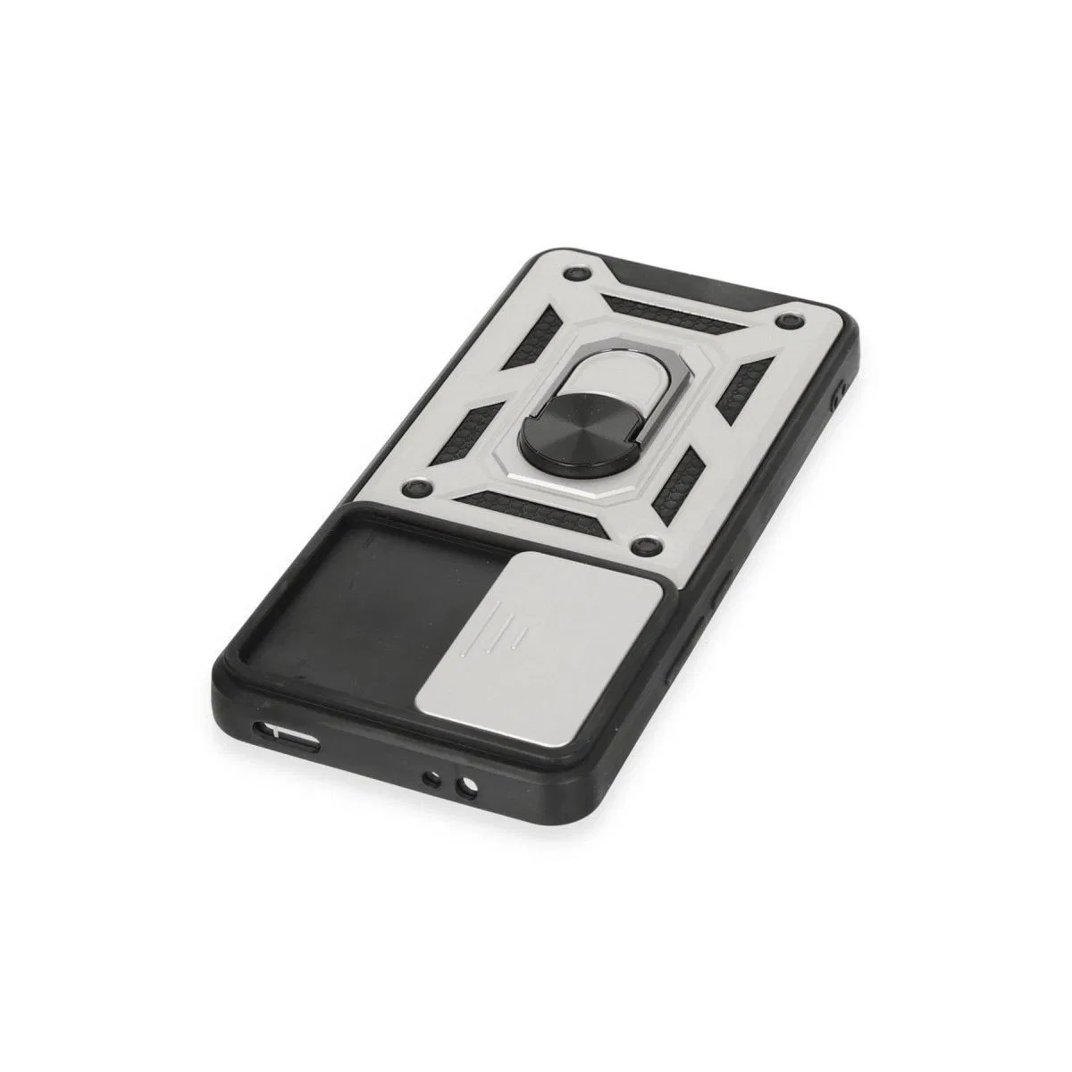 Xiaomi Mi 12t Pro Kılıf Pars Lens Yüzüklü Silikon - Gümüş görsel 4